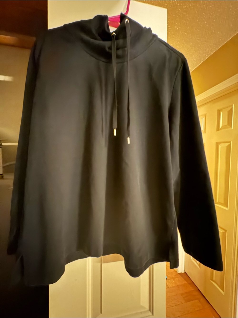 Women’s  Karen Scott Black Hooded Pullover Sweater